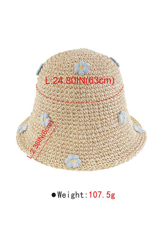 Q0274 Summer Flower Crochet Bucket Hat