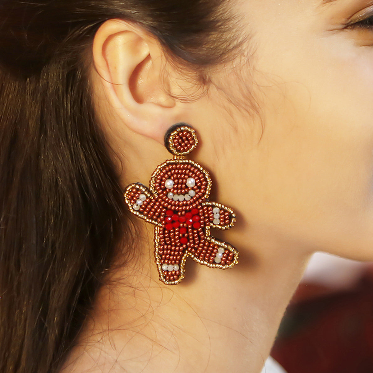 E11927 Christmas Cute Snowman Dangle Earrings