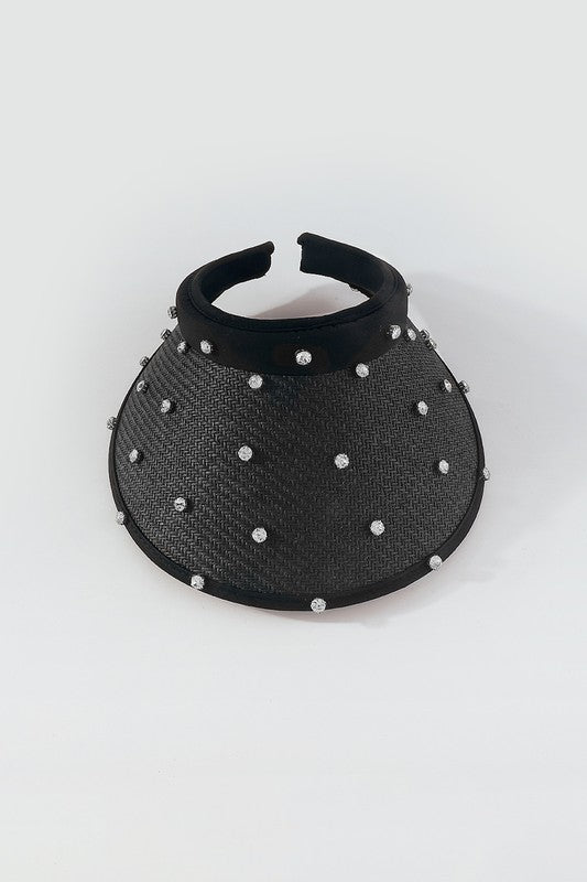 Q0264 Rhinestone Visor Hat