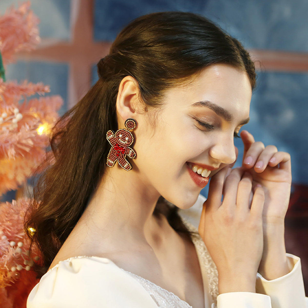 E11927 Christmas Cute Snowman Dangle Earrings