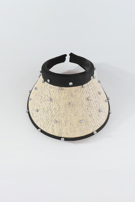 Q0264 Rhinestone Visor Hat