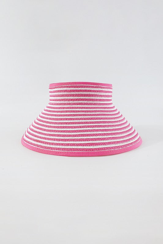 Q0270 Wide Brim Foldable Raffia Visors Hat