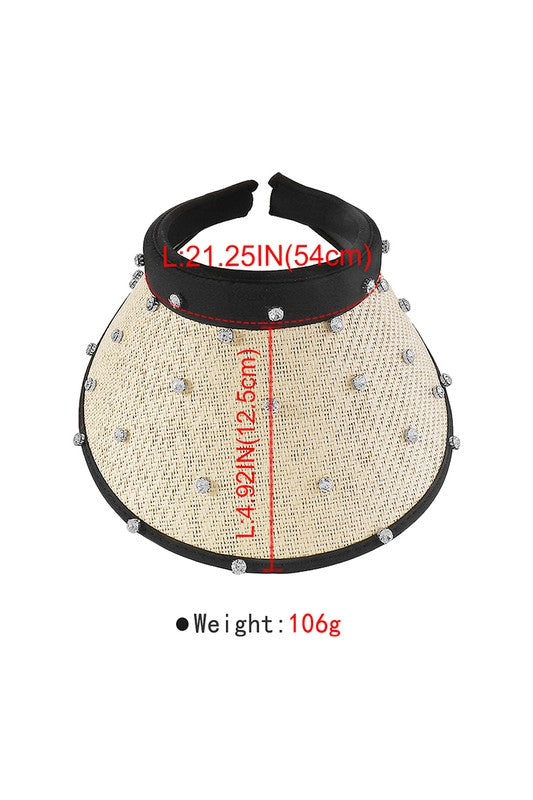 Q0264 Rhinestone Visor Hat
