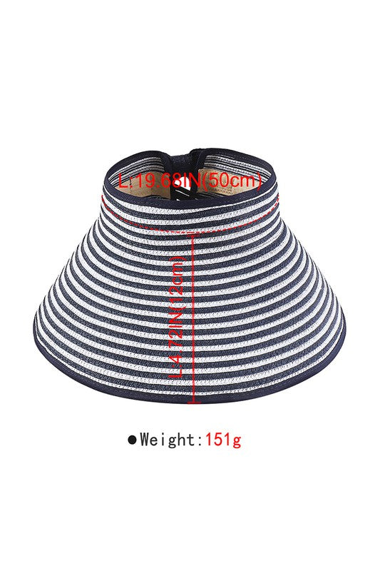 Q0270 Wide Brim Foldable Raffia Visors Hat