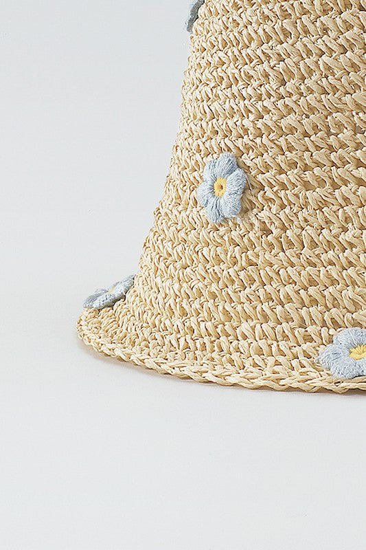 Q0274 Summer Flower Crochet Bucket Hat