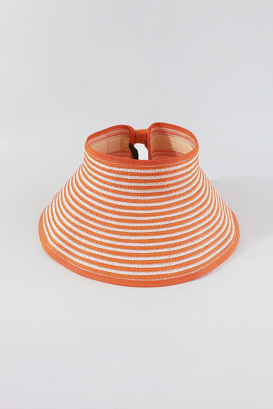 Q0270 Wide Brim Foldable Raffia Visors Hat