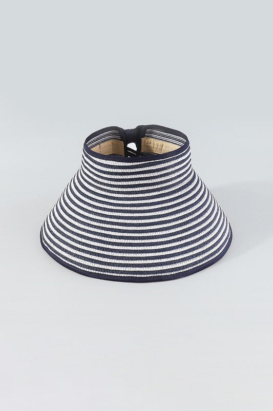 Q0270 Wide Brim Foldable Raffia Visors Hat