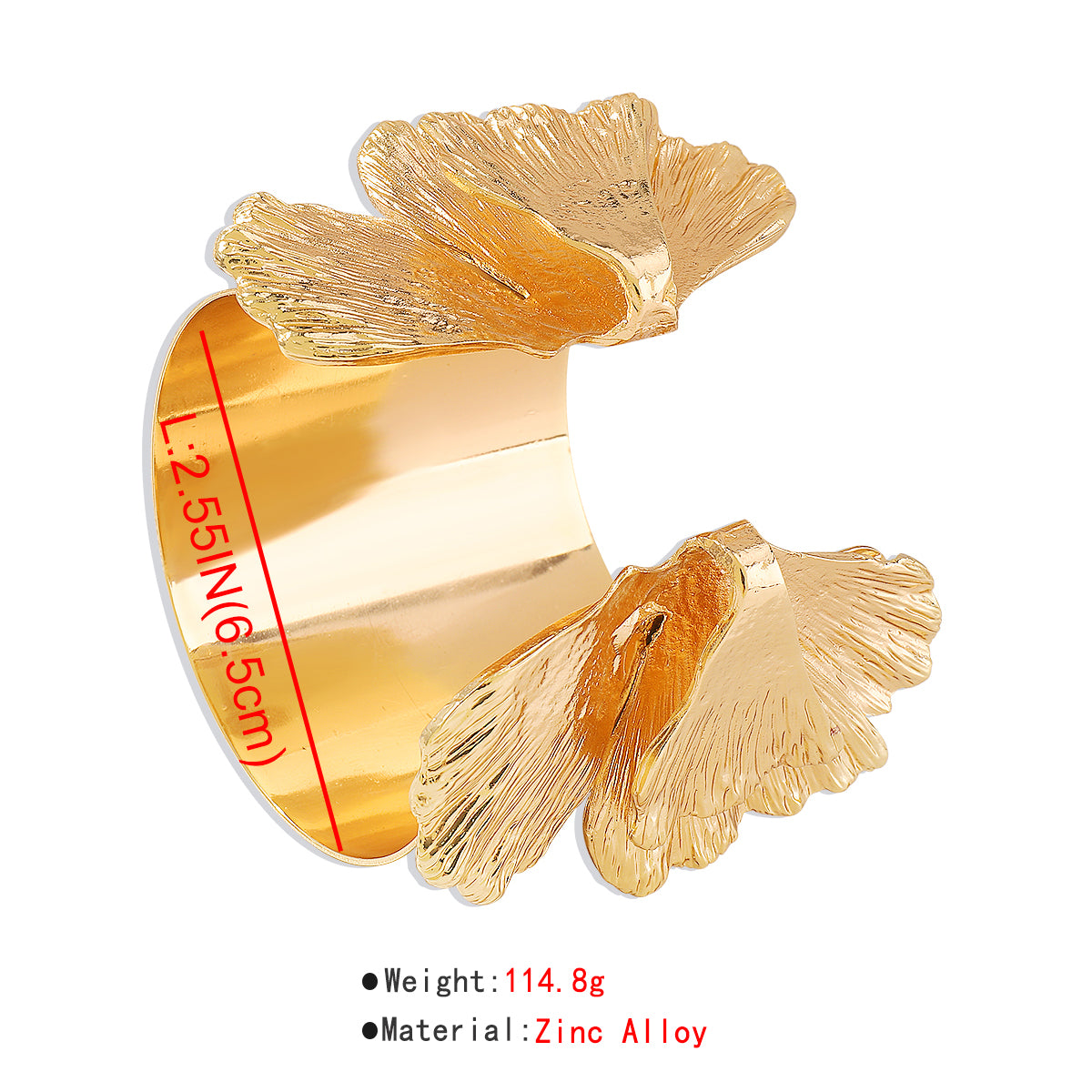 B2048 Retro Wide Metal Flower Open Bangle