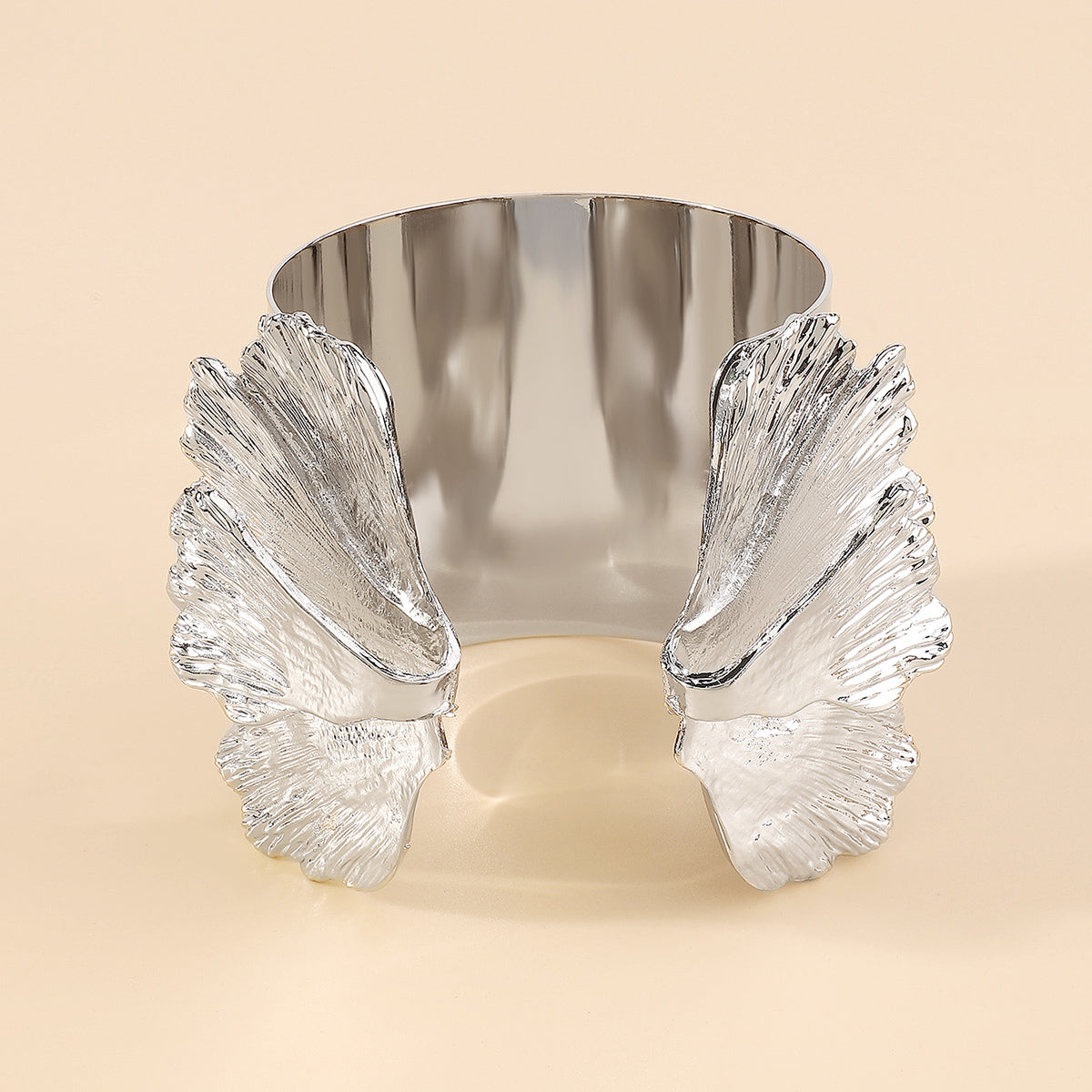 B2048 Retro Wide Metal Flower Open Bangle