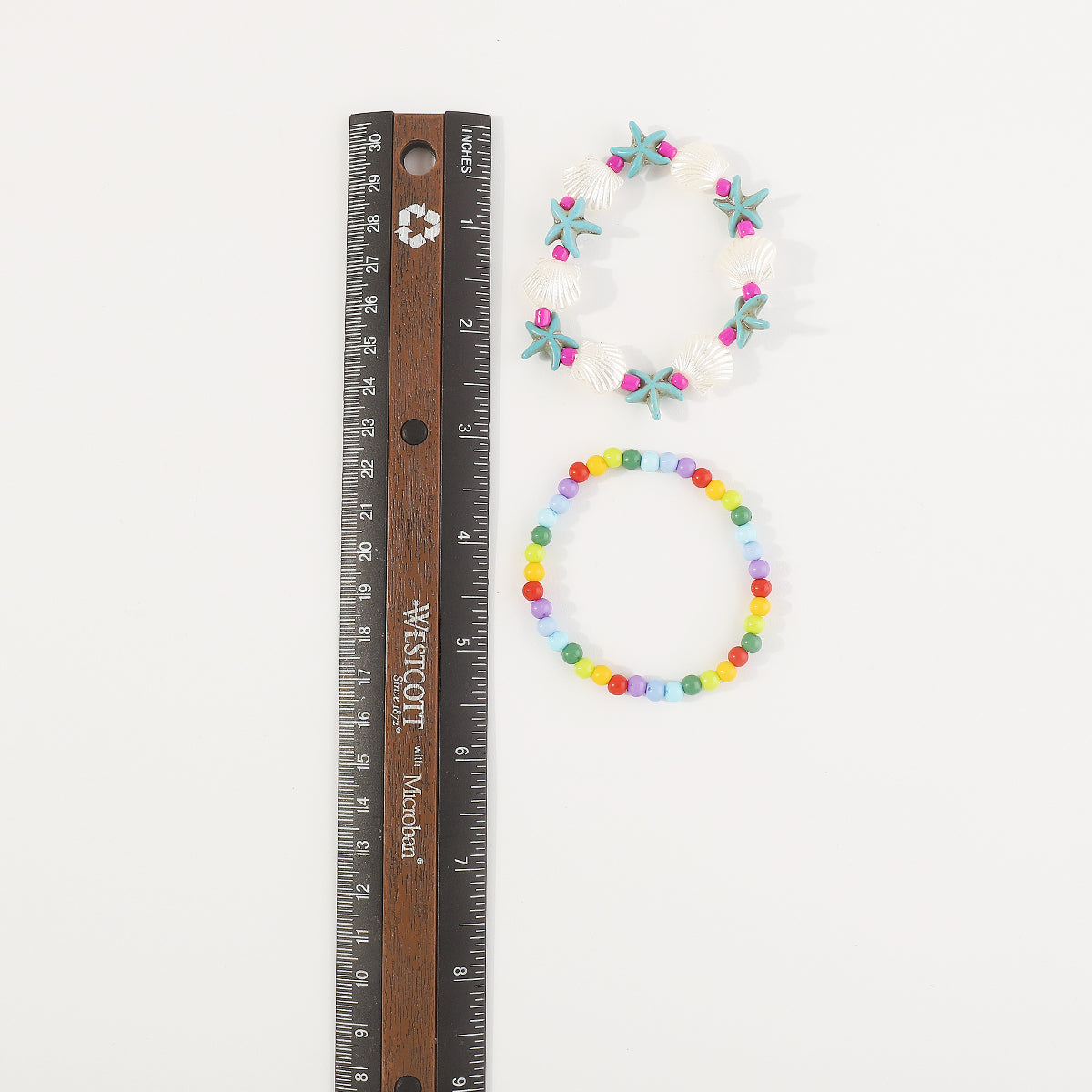 B2116 Bohemia Starfish Shell Rainbow Beaded Bracelet Set