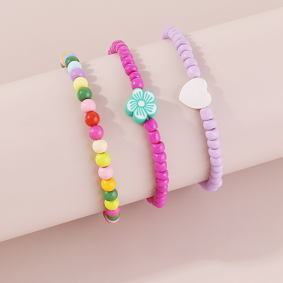 B2116 Bohemia Starfish Shell Rainbow Beaded Bracelet Set