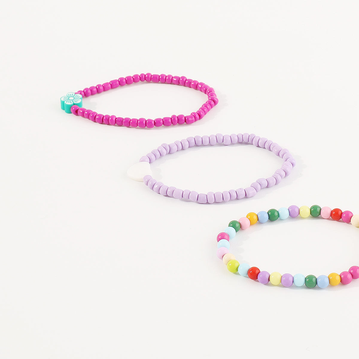 B2116 Bohemia Starfish Shell Rainbow Beaded Bracelet Set