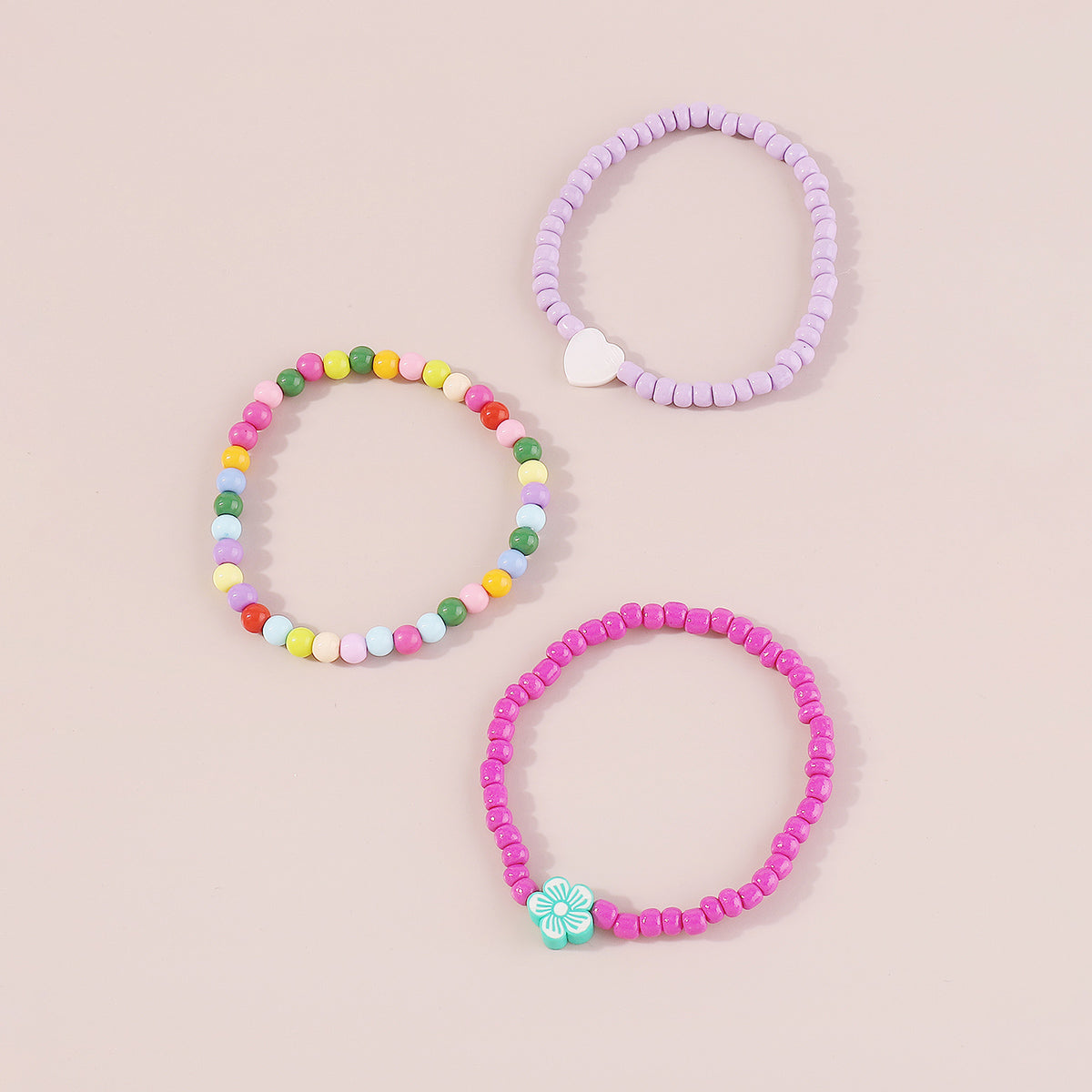 B2116 Bohemia Starfish Shell Rainbow Beaded Bracelet Set