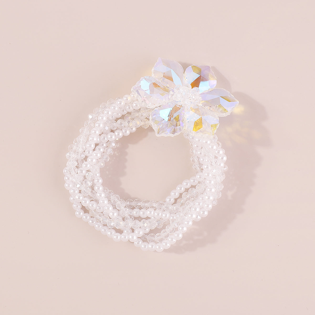 B2127 Translucent Elastic Pearl Hair Tie/Bracelet