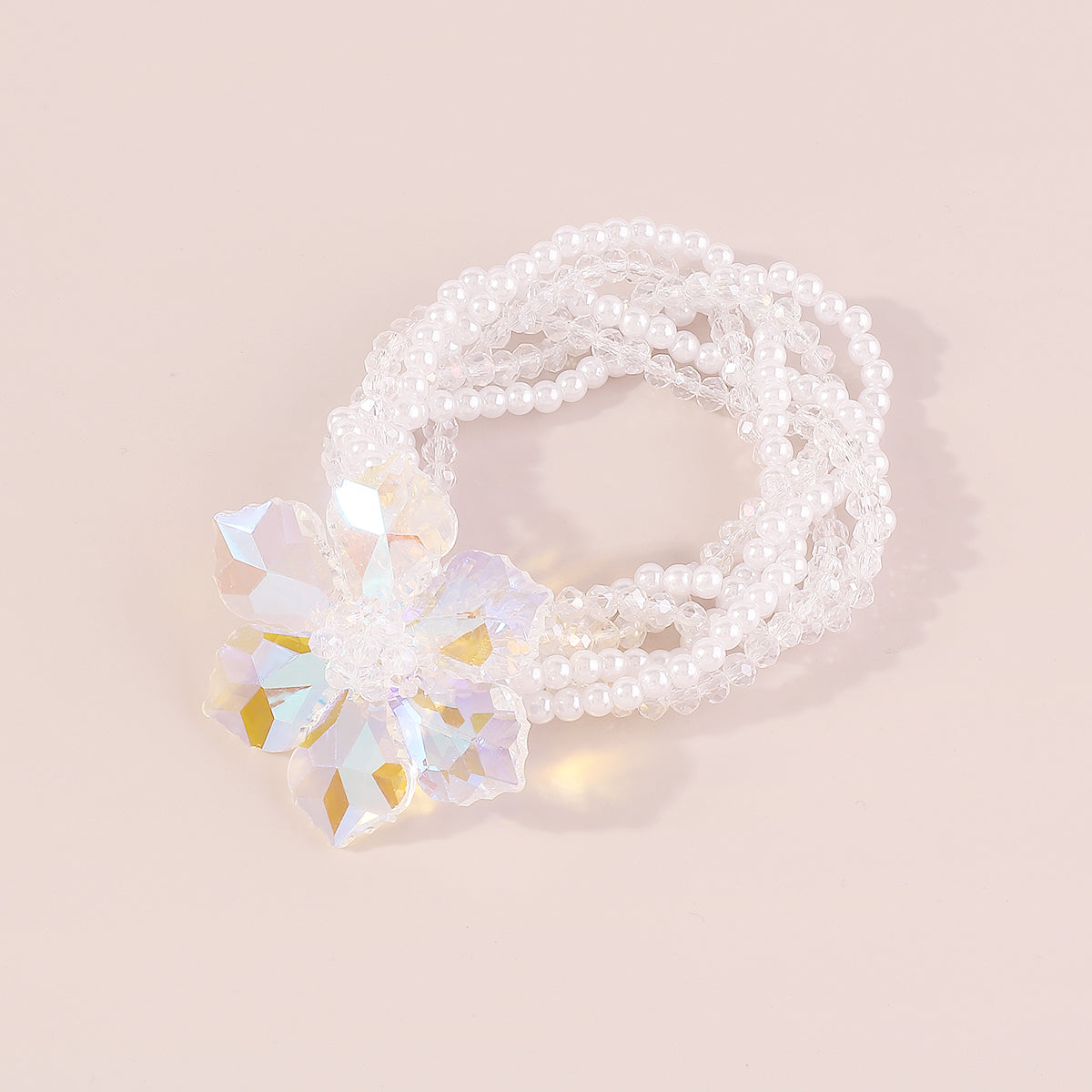 B2127 Translucent Elastic Pearl Hair Tie/Bracelet