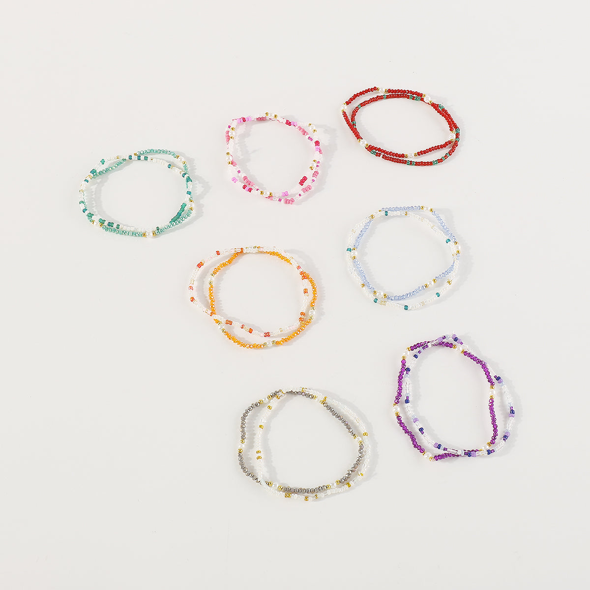 B2134 Mermaid Beads Stretch Bracelets Set