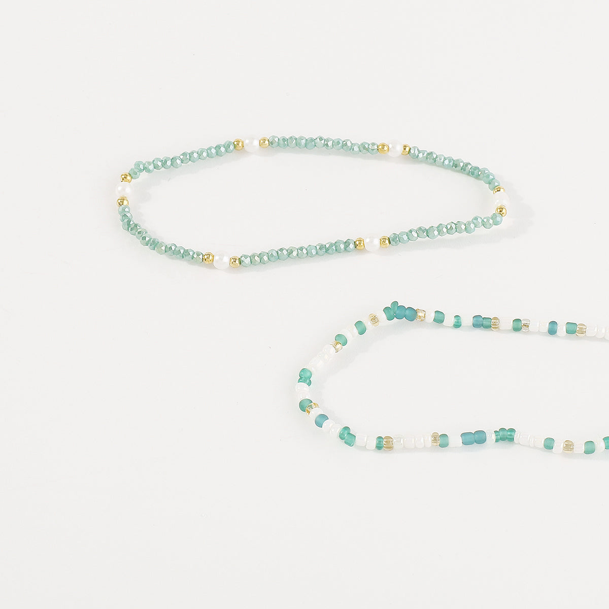 B2134 Mermaid Beads Stretch Bracelets Set