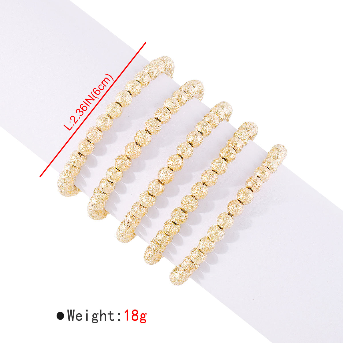 B2147 Gold & Silver Textured Beaded Bracelet Set