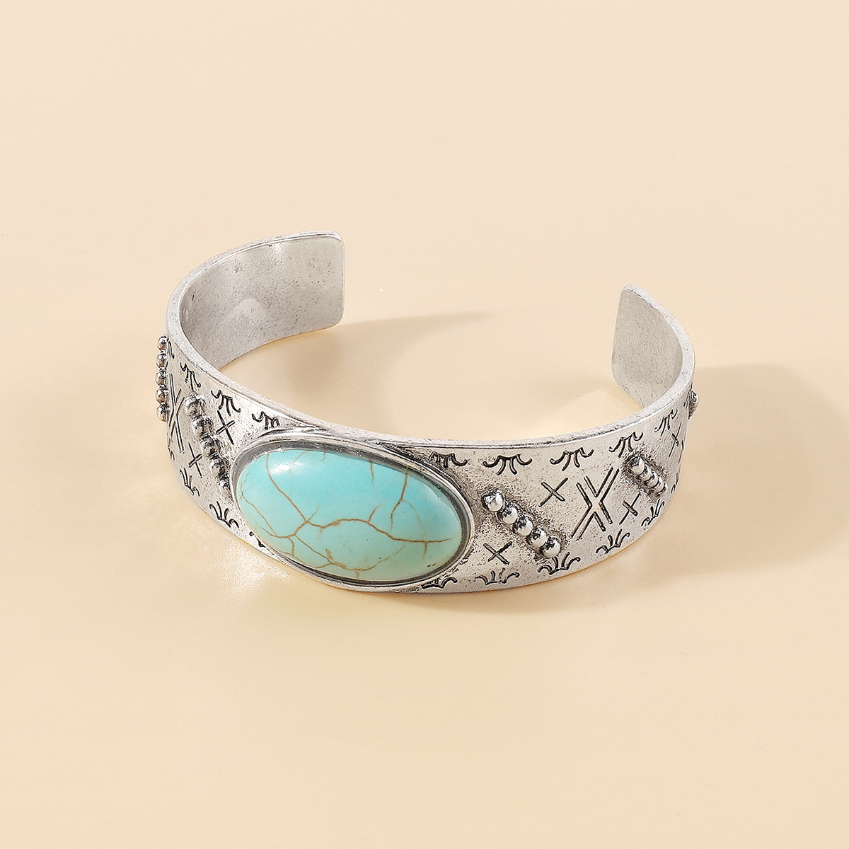 B2163 Vintage Turquoise Open Bangle