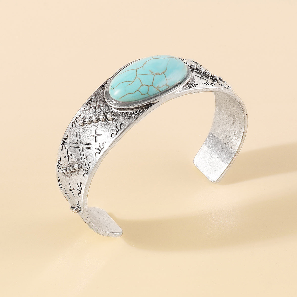 B2163 Vintage Turquoise Open Bangle
