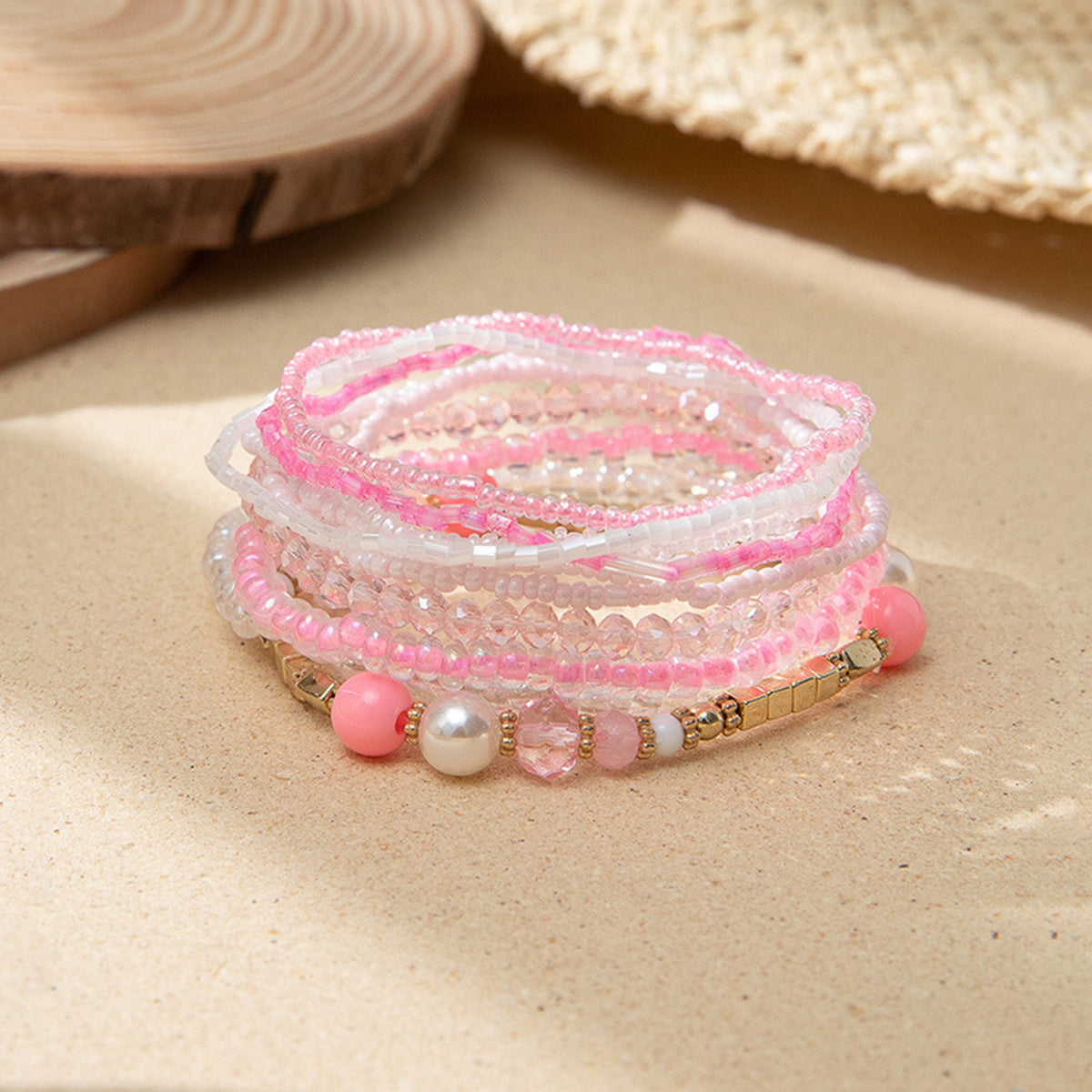 B2164 10pcs Pearl Beaded Bracelets Set
