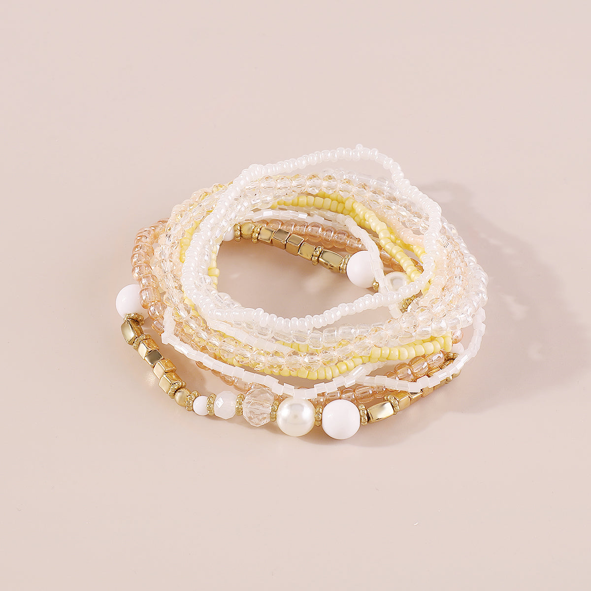 B2164 10pcs Pearl Beaded Bracelets Set