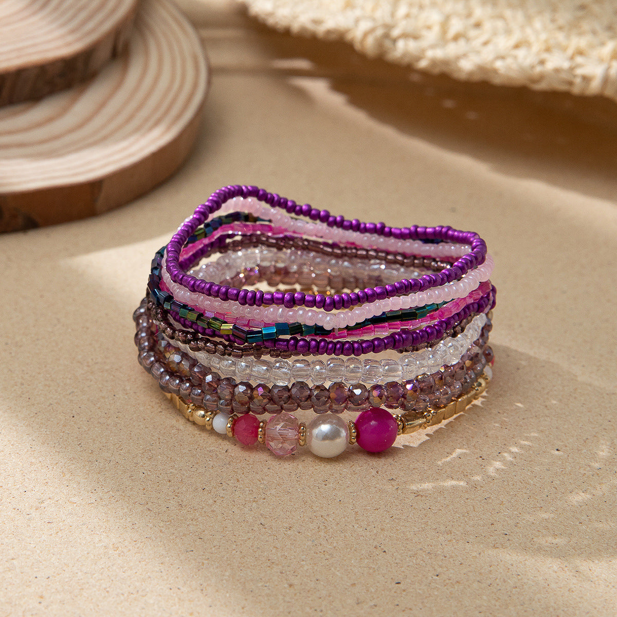 B2164 10pcs Pearl Beaded Bracelets Set