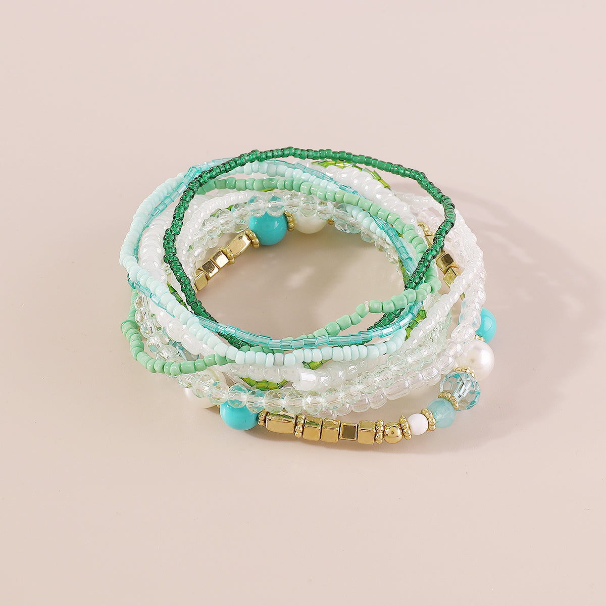 B2164 10pcs Pearl Beaded Bracelets Set