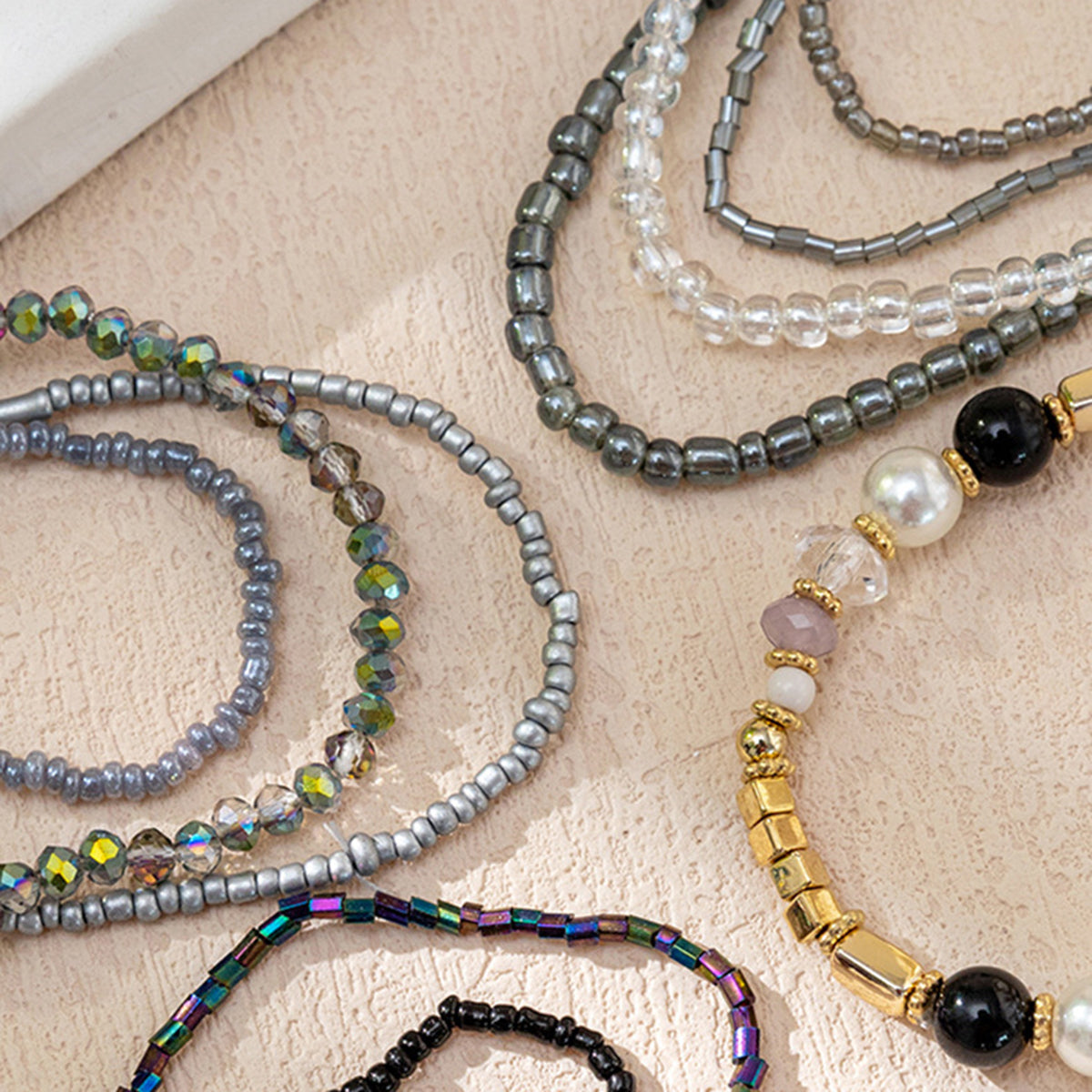 B2164 10pcs Pearl Beaded Bracelets Set