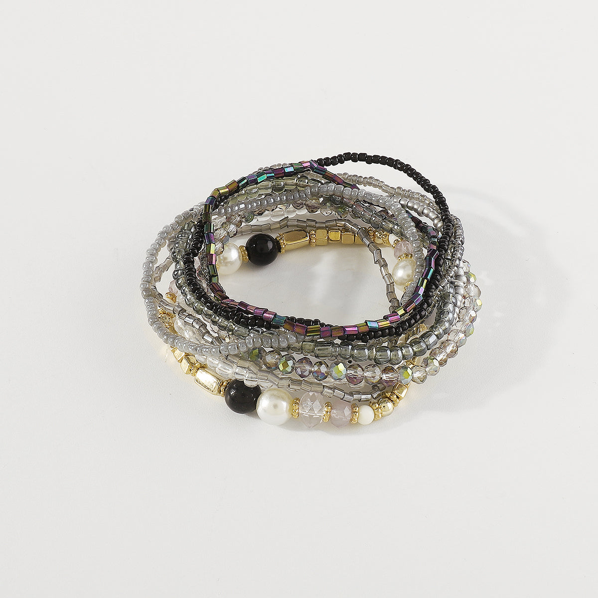 B2164 10pcs Pearl Beaded Bracelets Set