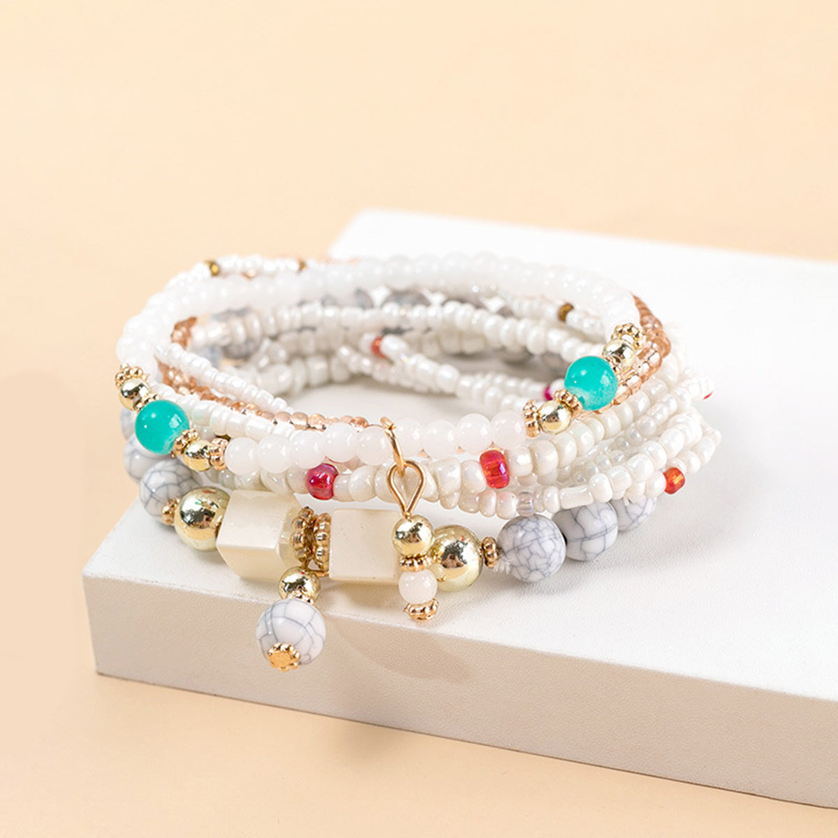 B2180 8pcs Colorful Beaded Bracelet Set