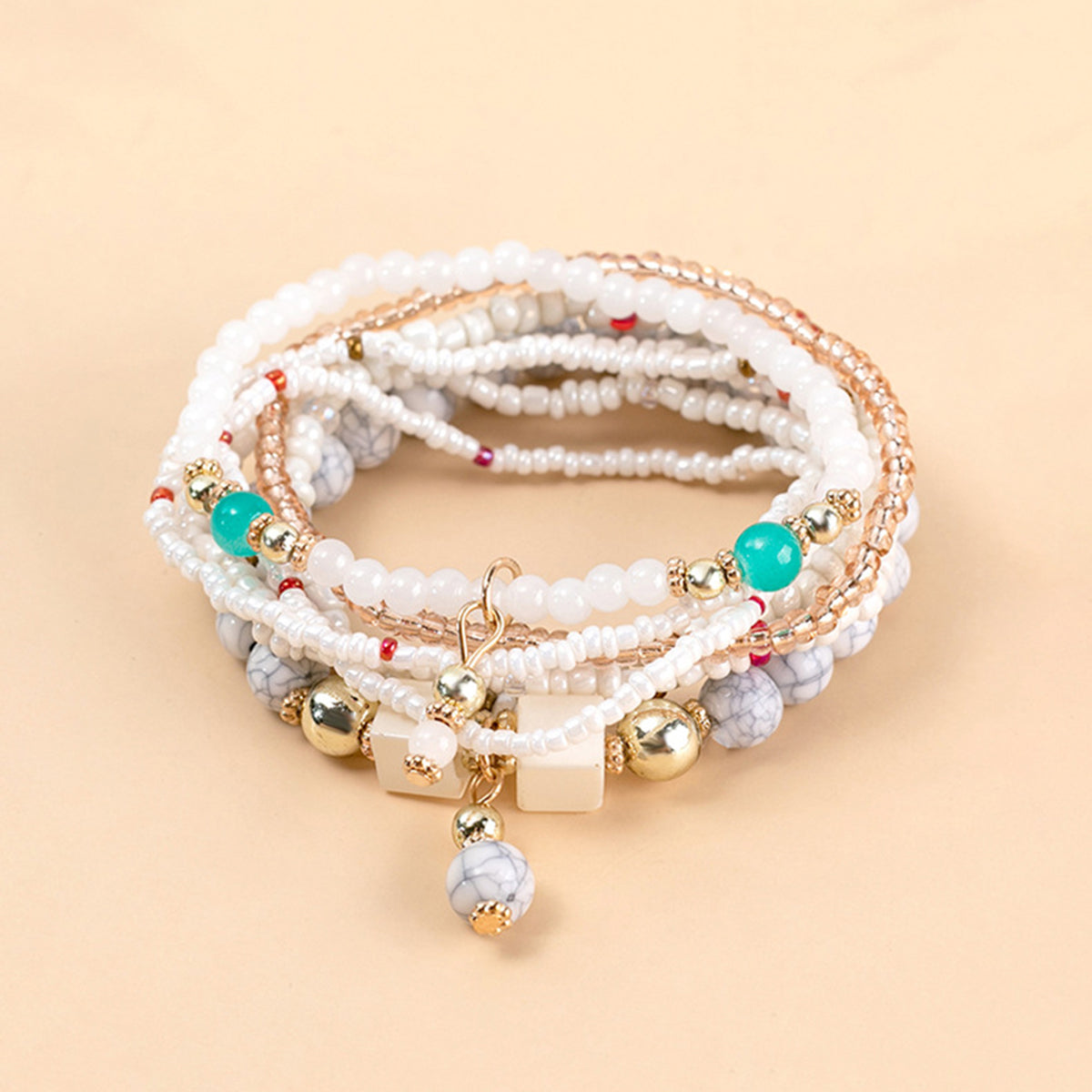 B2180 8pcs Colorful Beaded Bracelet Set