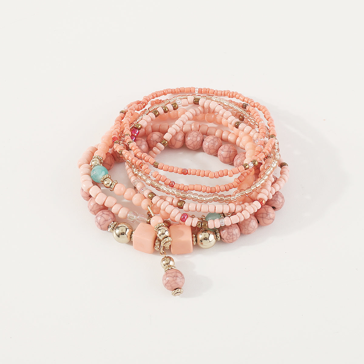 B2180 8pcs Colorful Beaded Bracelet Set