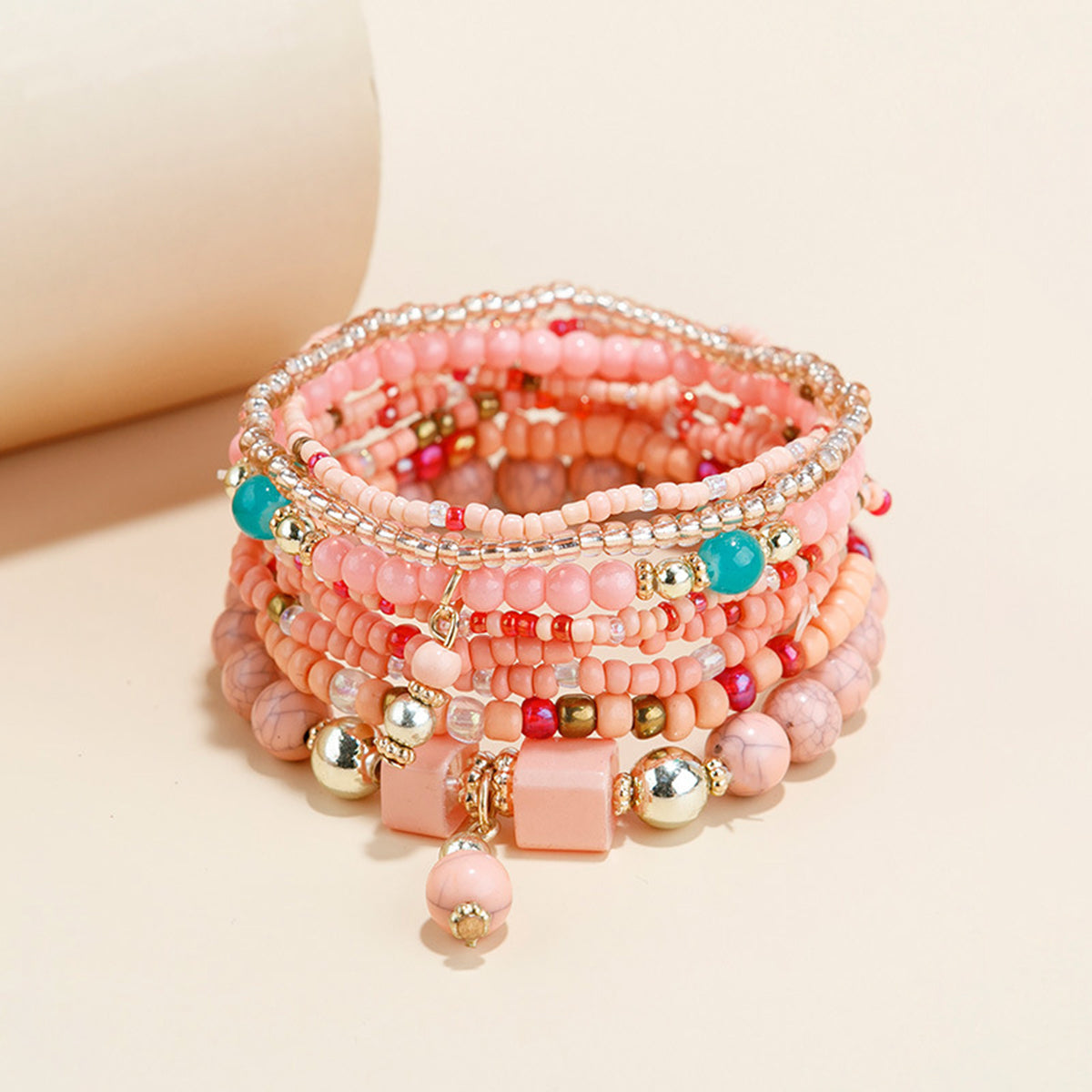 B2180 8pcs Colorful Beaded Bracelet Set