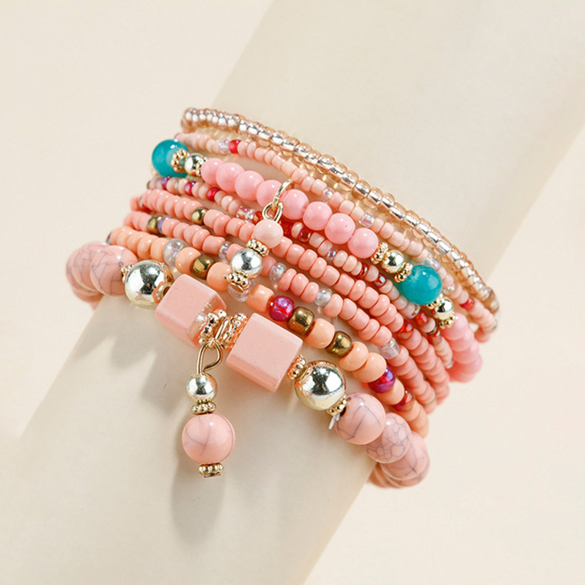 B2180 8pcs Colorful Beaded Bracelet Set
