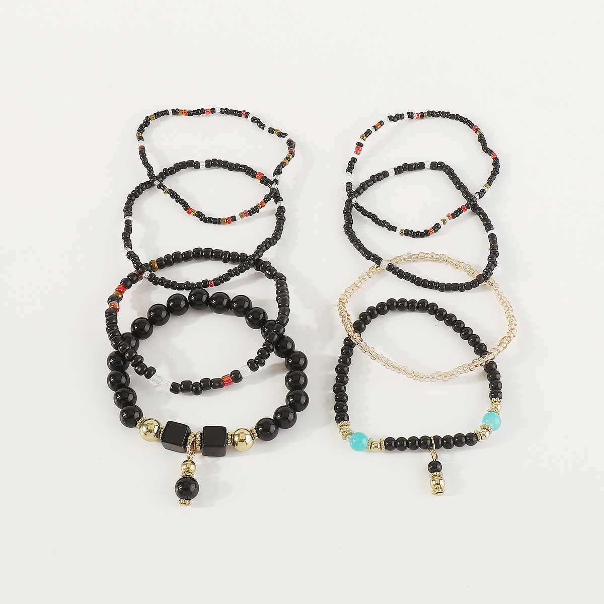 B2180 8pcs Colorful Beaded Bracelet Set