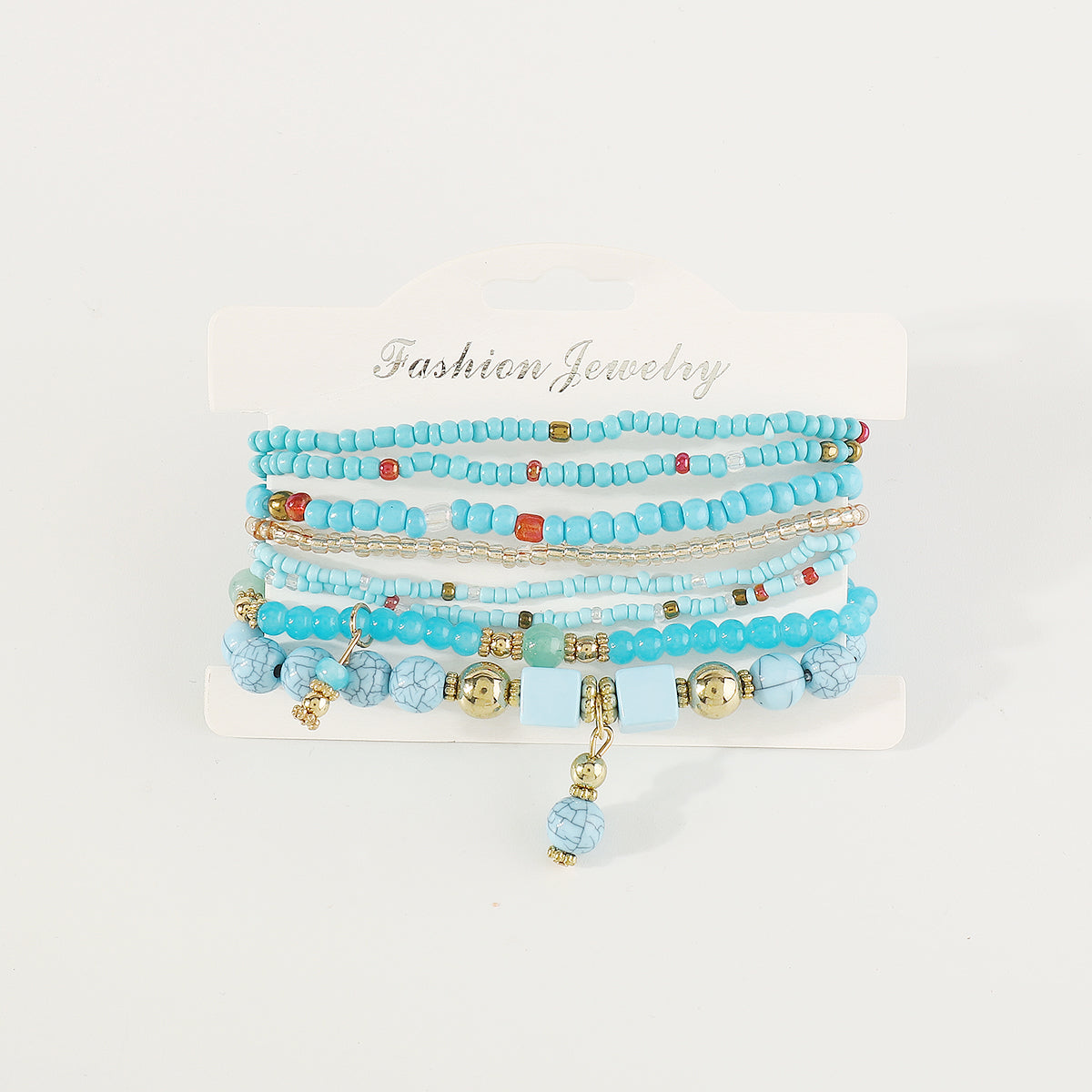 B2180 8pcs Colorful Beaded Bracelet Set