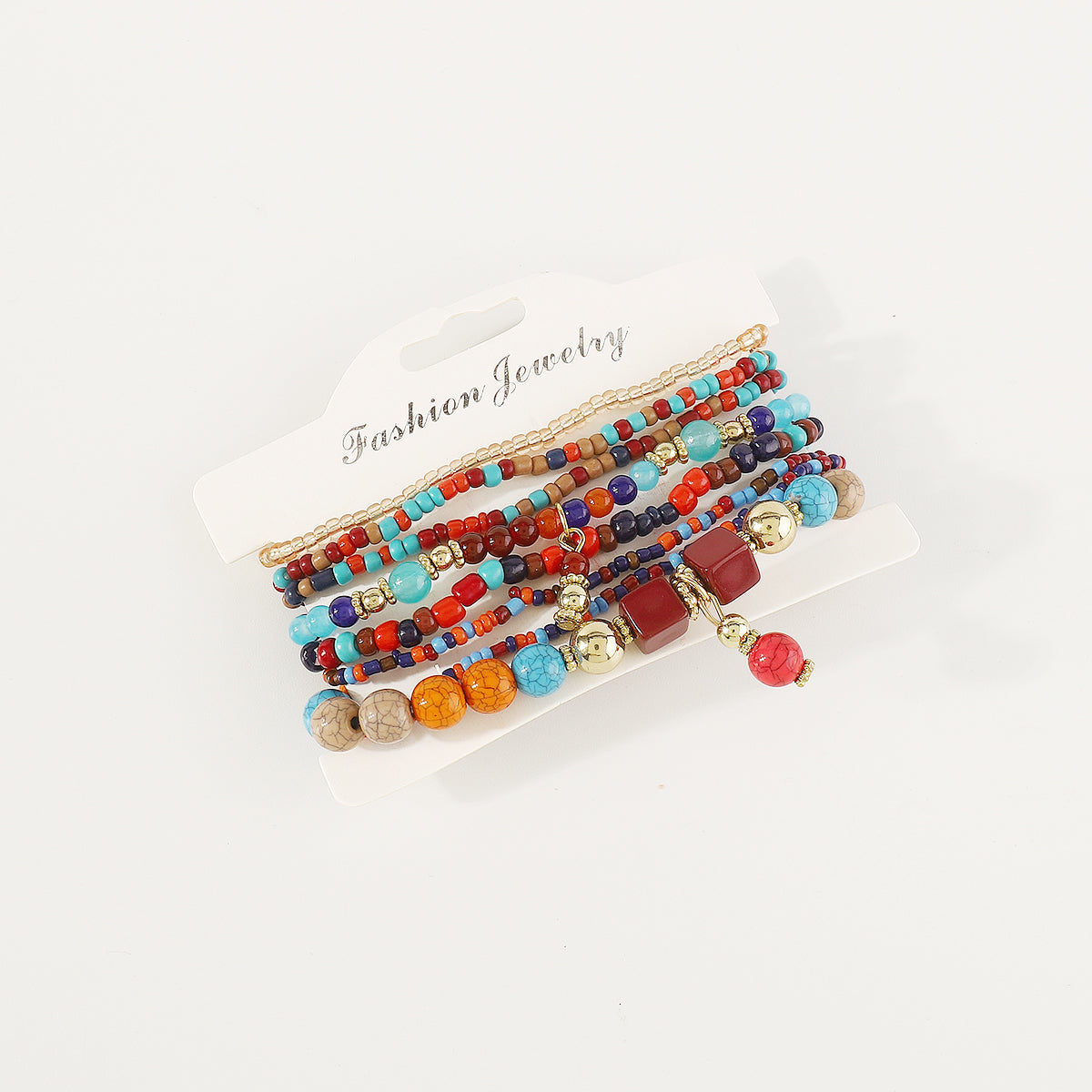 B2180 8pcs Colorful Beaded Bracelet Set