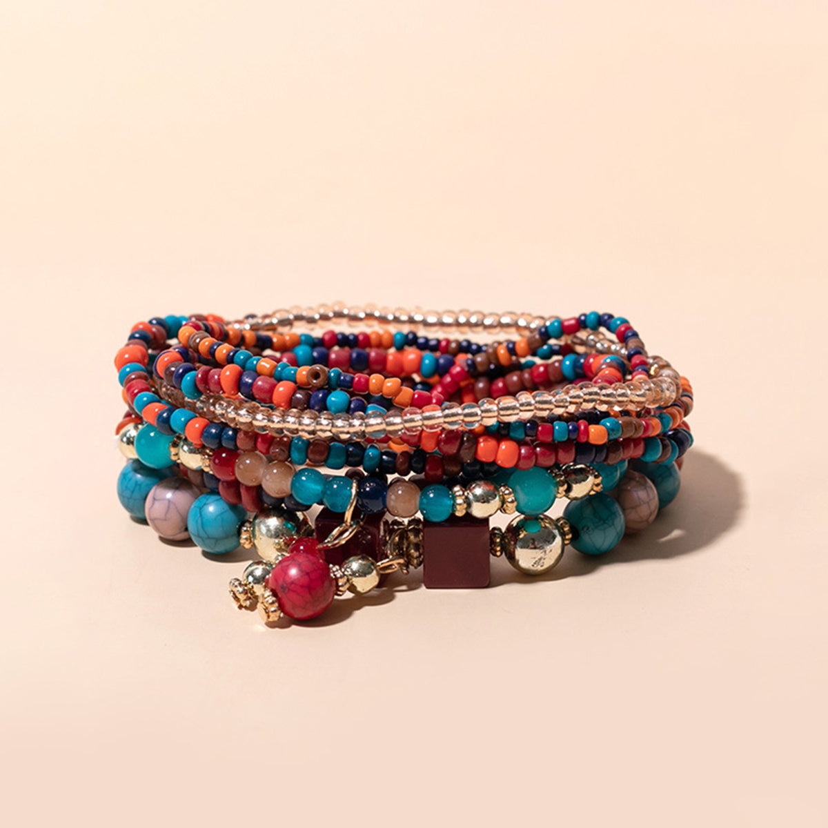 B2180 8pcs Colorful Beaded Bracelet Set