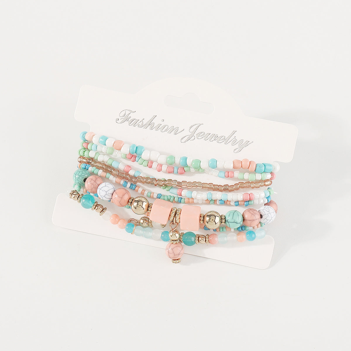 B2180 8pcs Colorful Beaded Bracelet Set