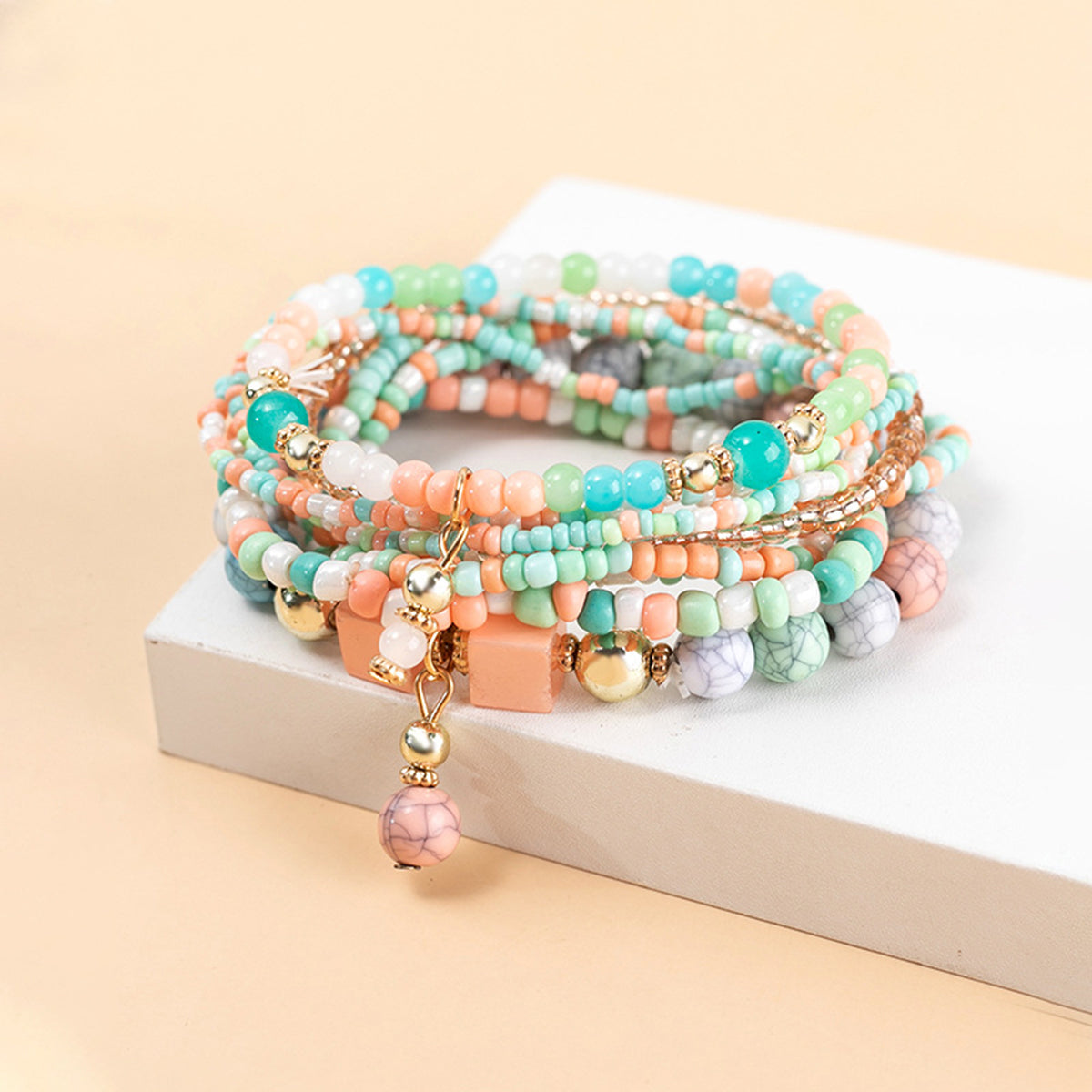 B2180 8pcs Colorful Beaded Bracelet Set