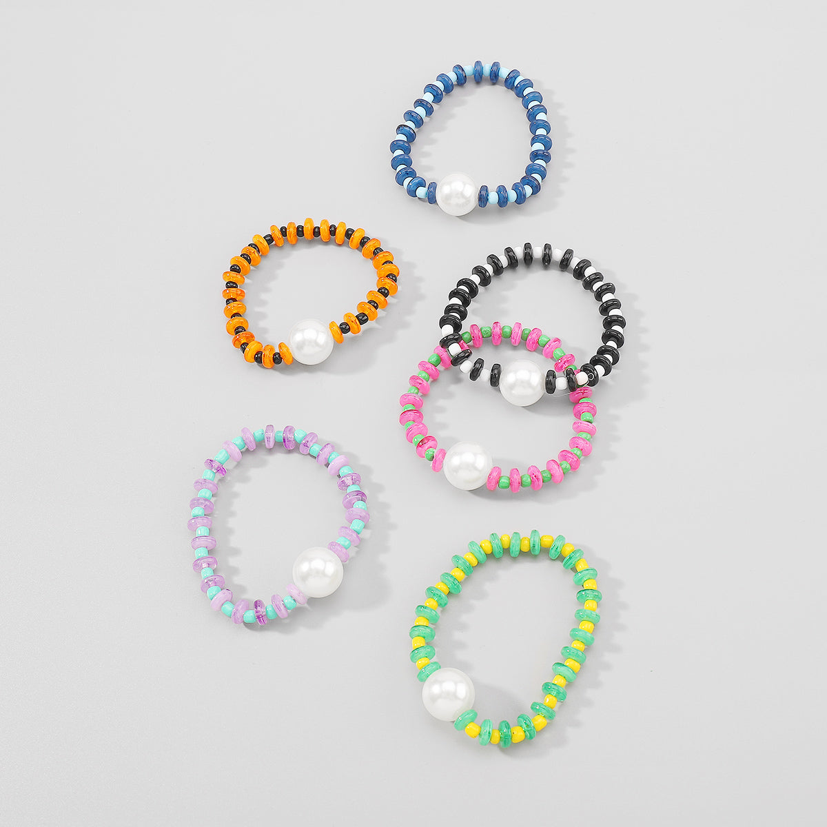 B2209 Multicolor Pearl Beaded Stretch Bracelet