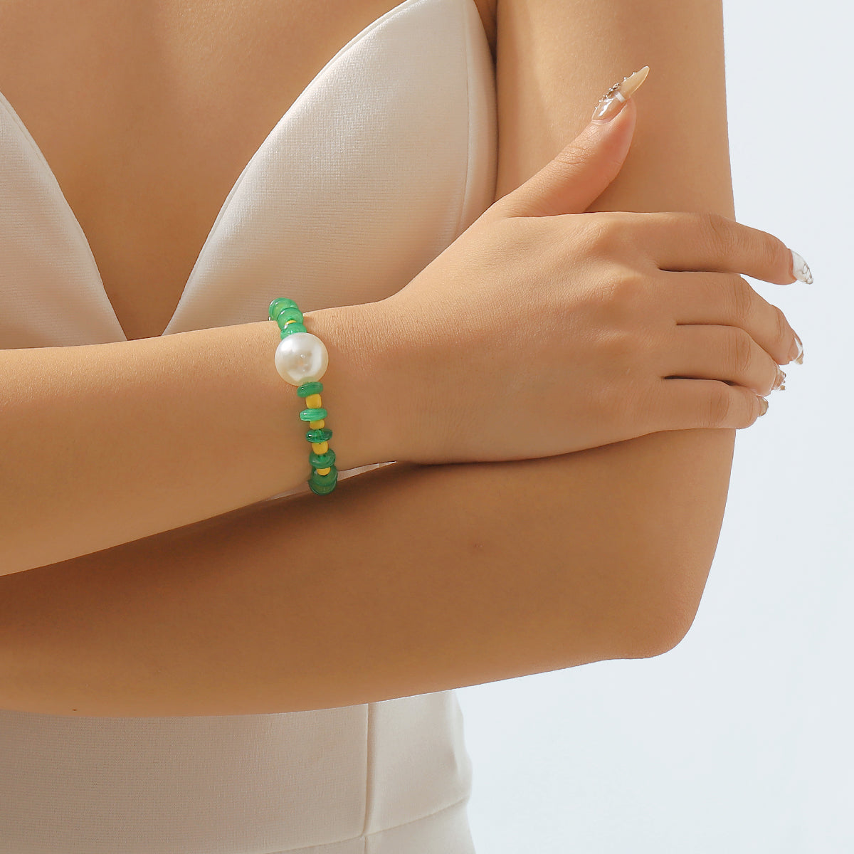 B2209 Multicolor Pearl Beaded Stretch Bracelet