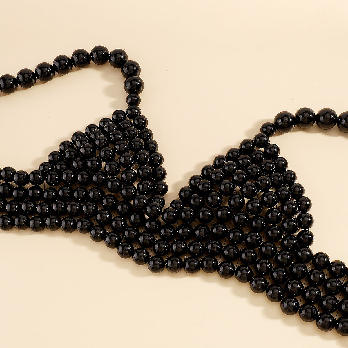 C0435 Handmade Pearl V-neck Chain Bralette