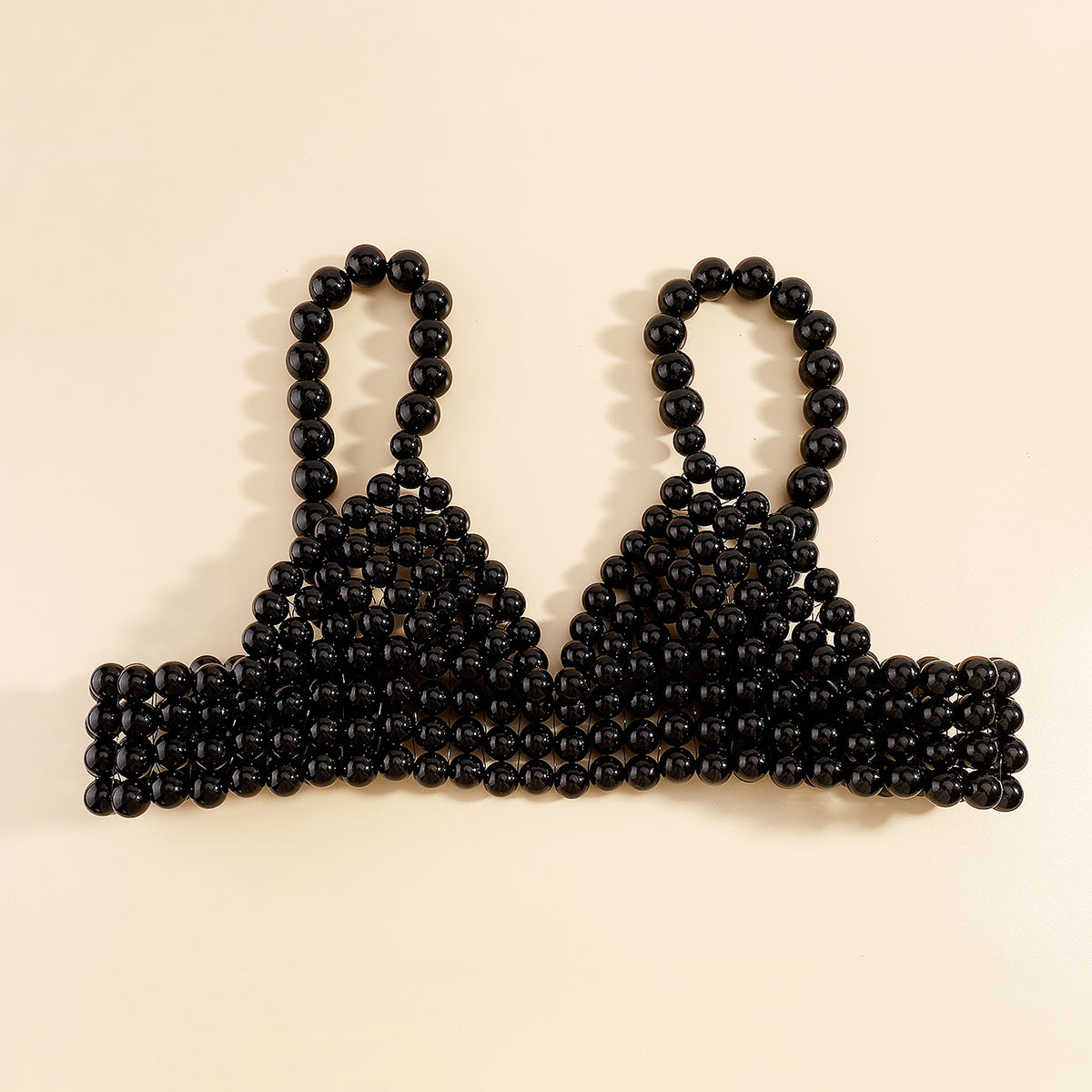 C0435 Handmade Pearl V-neck Chain Bralette