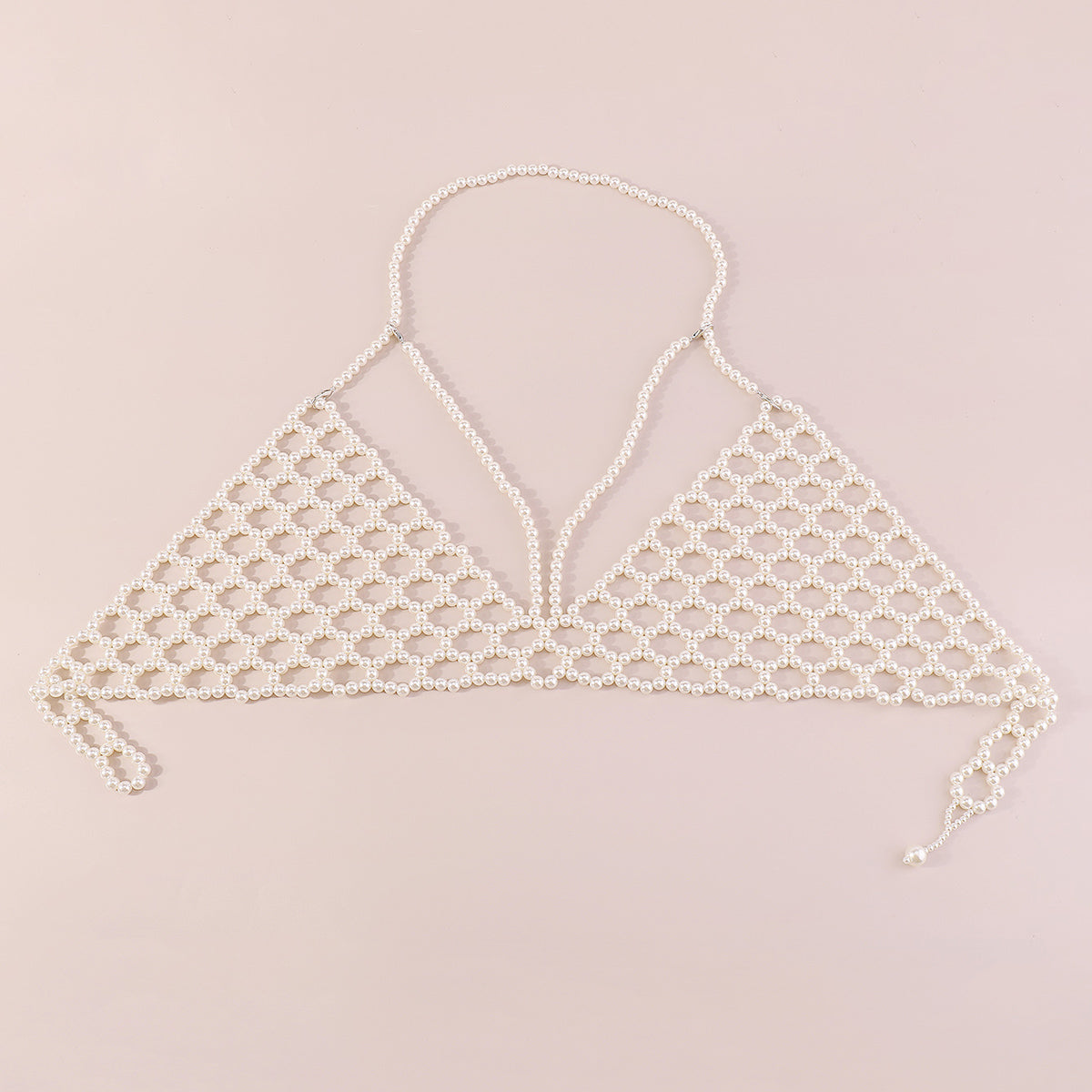 C0456 Handmade Pearl Halter Top