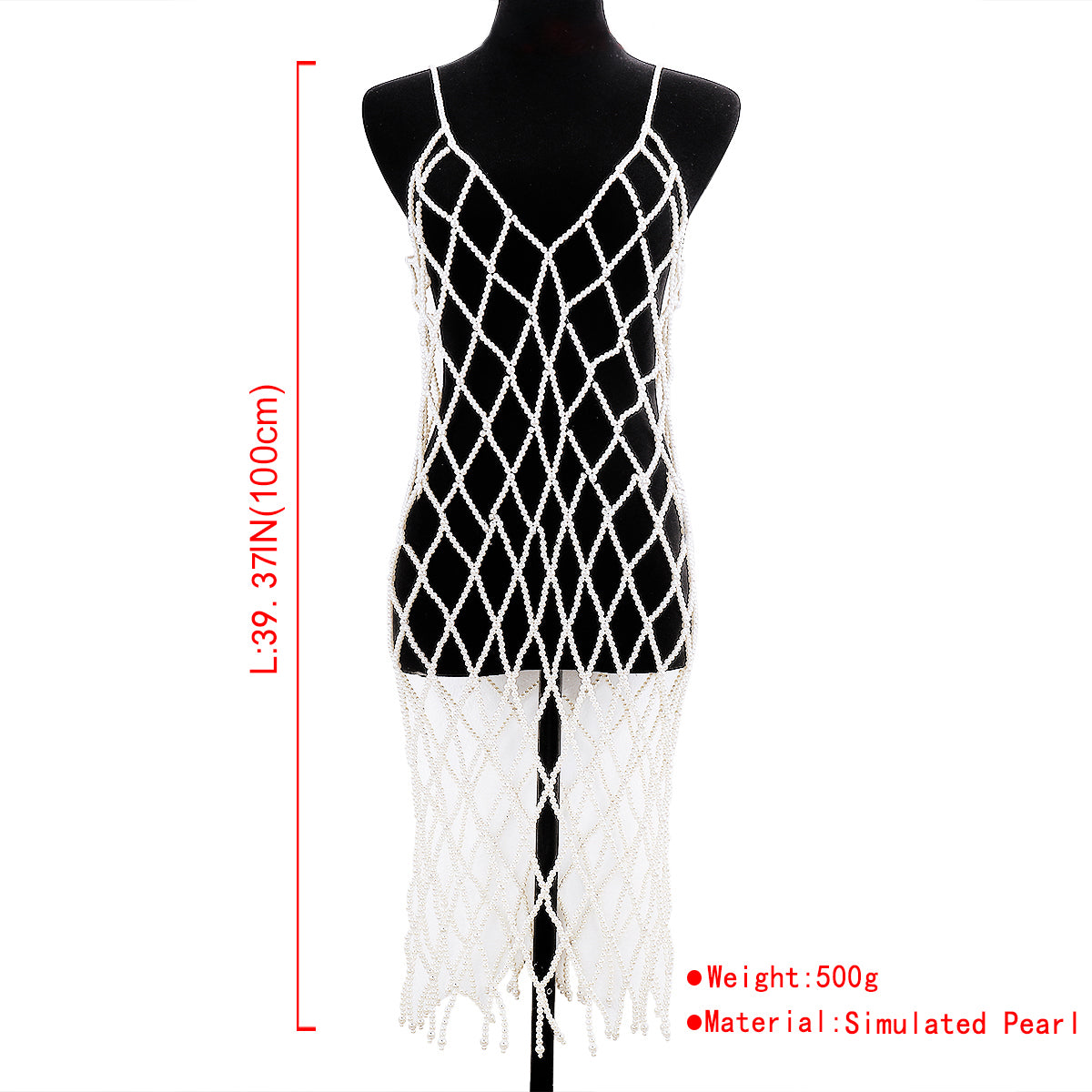 C0461 Handmade Faux Pearl Layer Dress Cover Up