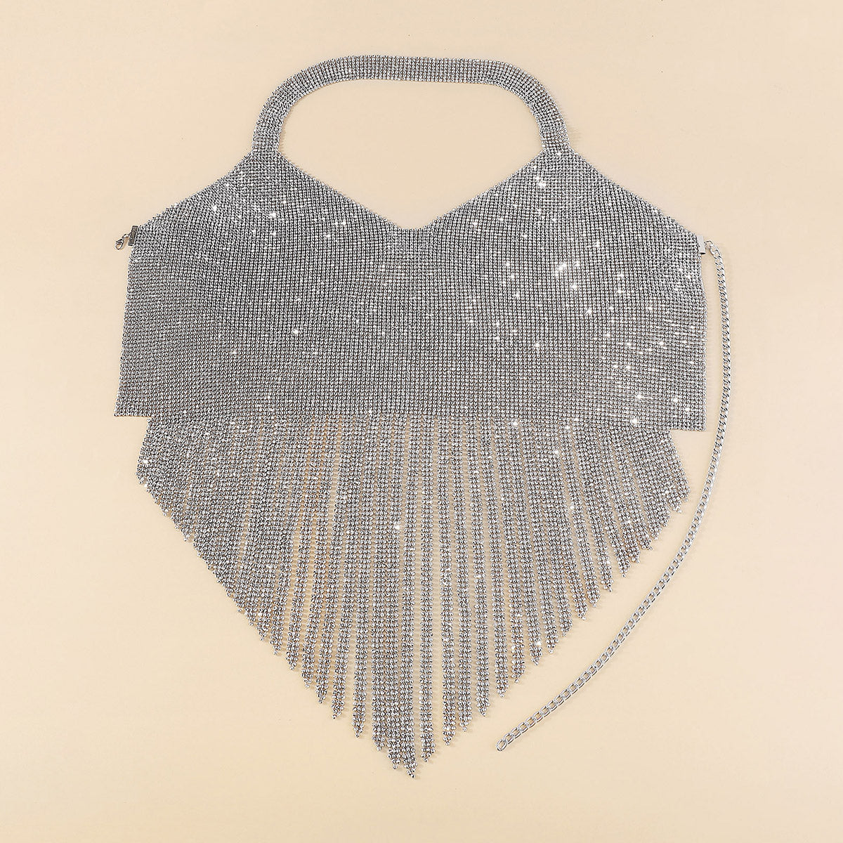 C0491 Sexy V-Neck Rhinestone Tassel Top