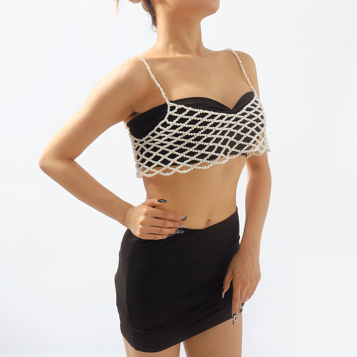 C0512 Sexy Pearl Top Cover Up