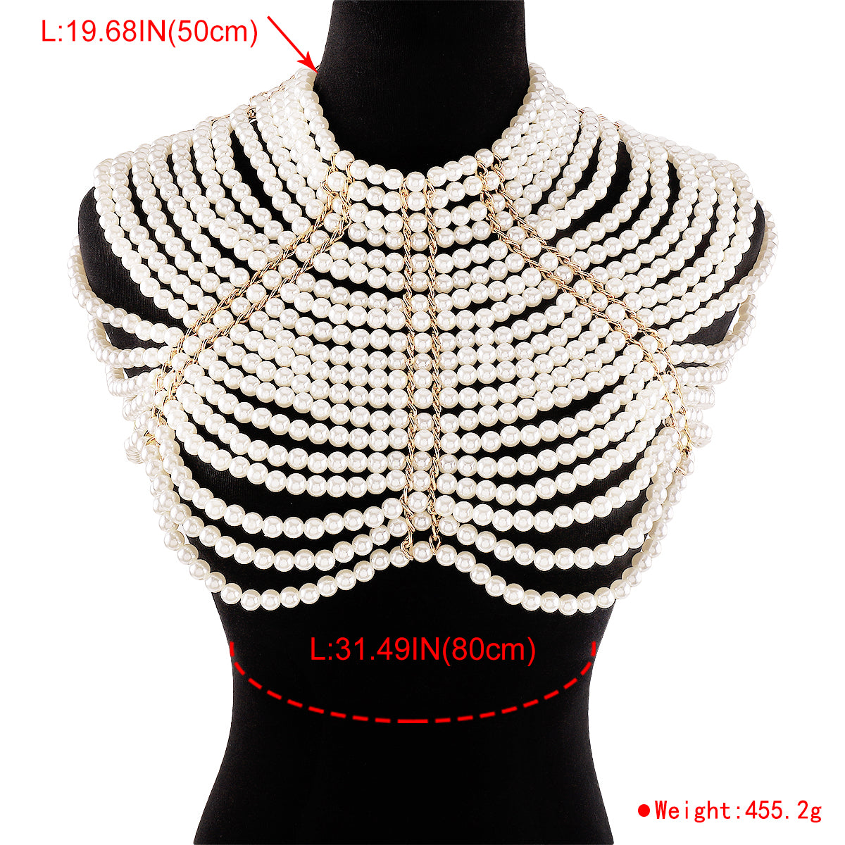 C0513 Handmade Multi-Layer Faux Pearl Body Jewelry